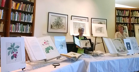 Arlene Widrevitz and Rita Hassert at Nature Artists' Guild Presentation, Sterling Morton Library, 2014
