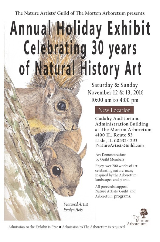2016 Nature Artists' Guild Exhibit Poster. Artwork copyrighted by Evalyn Holy, poster design by Evelyn Grala.